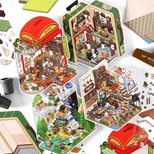 infeelme今日营业中第六弹造景贴纸6.0立体小屋微缩场景贴画大号