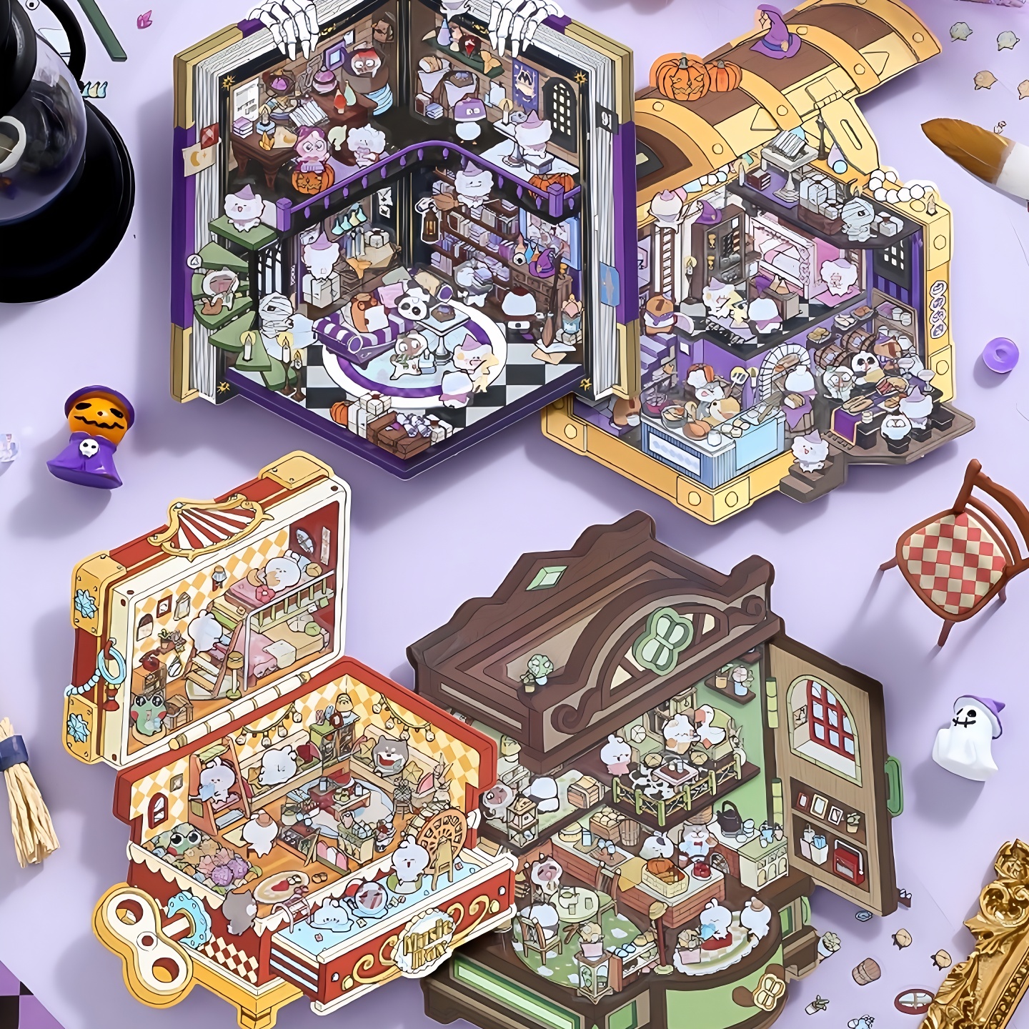 芯陌收纳造景贴纸4.0新款贴画韩系3d场景贴纸立体小屋diy装饰微缩