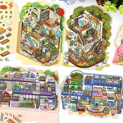 infeelme我的小屋第七弹2.5D造景贴纸可爱diy手工微缩场景贴画