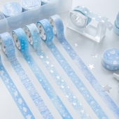 陌墨手帐和纸胶带盐甜系飞鸟星星手账素材装 饰拉条贴纸