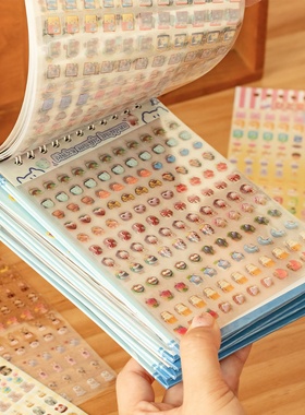 迷你deco贴纸本1600枚可爱美甲小鼻嘎贴纸手帐素材指甲装饰小图案