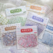轻糖格子PET手帐贴纸盐甜系格纹手账素材打底背景日记装 饰diy贴画