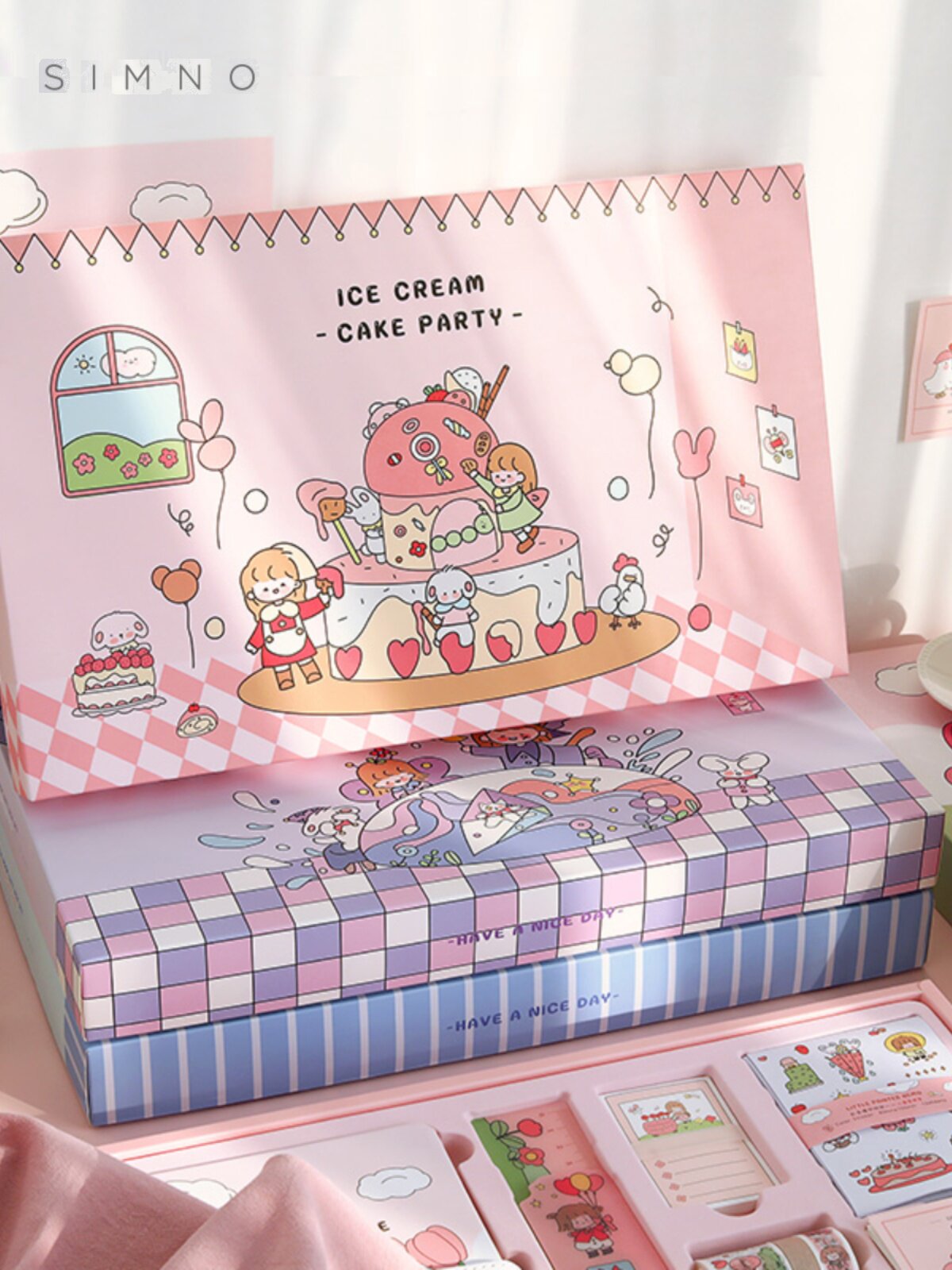 수첩 선물 상자 스티커 소녀 귀여운 인터넷 연예인 수첩 도구 재료 풀 세트 기능 단순