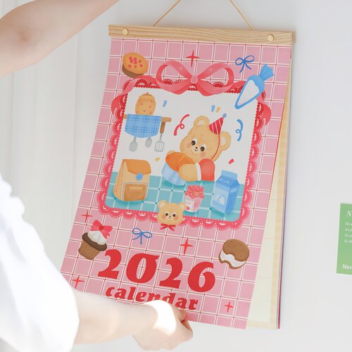 2026年新款闲糖小熊日历大号台历