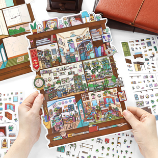 infeelme英菲造景贴纸我的小屋第二十六弹收纳柜挂画房间微缩场景