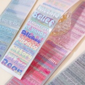 免裁剪50张英文pet贴纸本模切文字手帐装 饰贴画字母手账diy素材