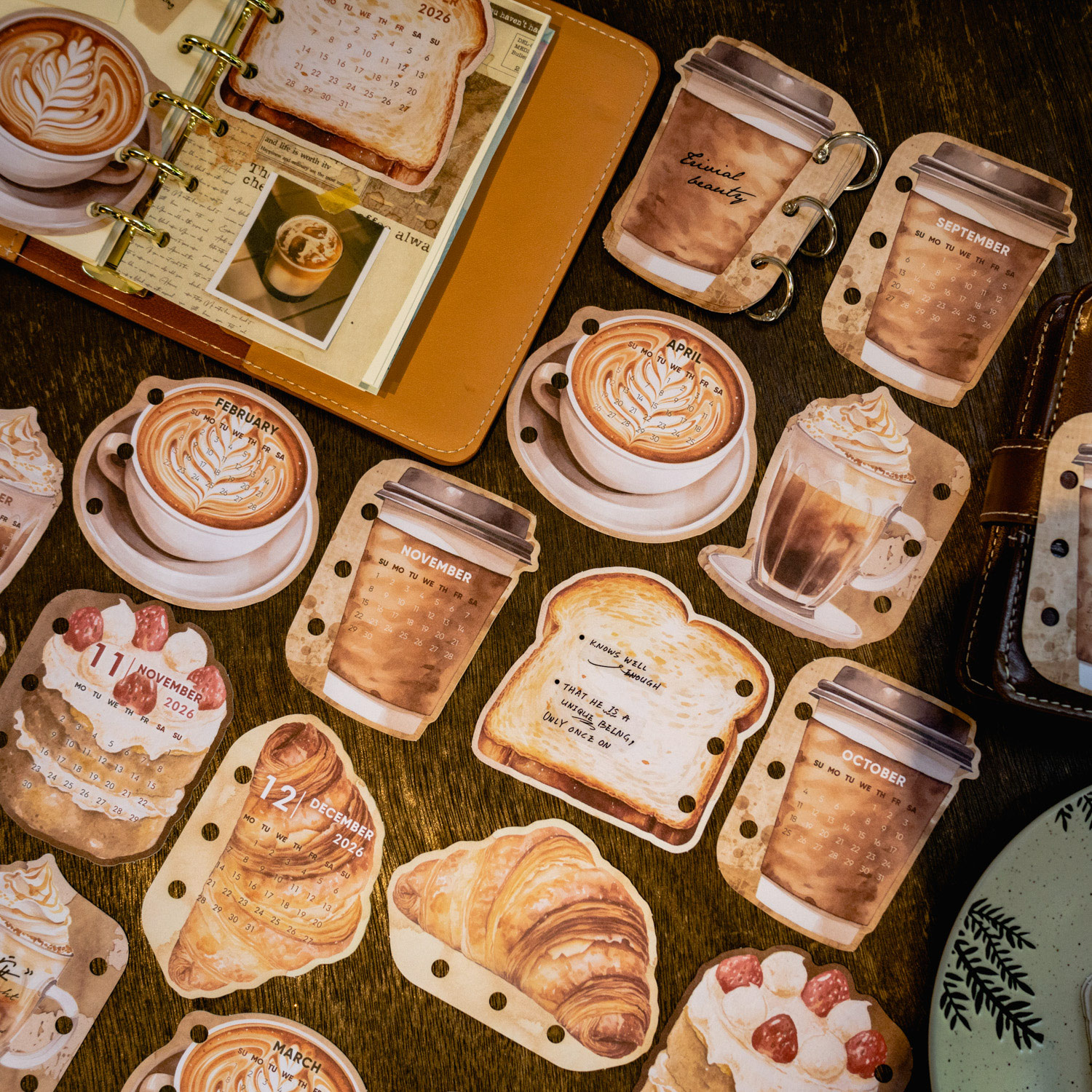 咖啡与面包的365天活页替芯2026年日历计划活页纸A6A7M5日付内芯
