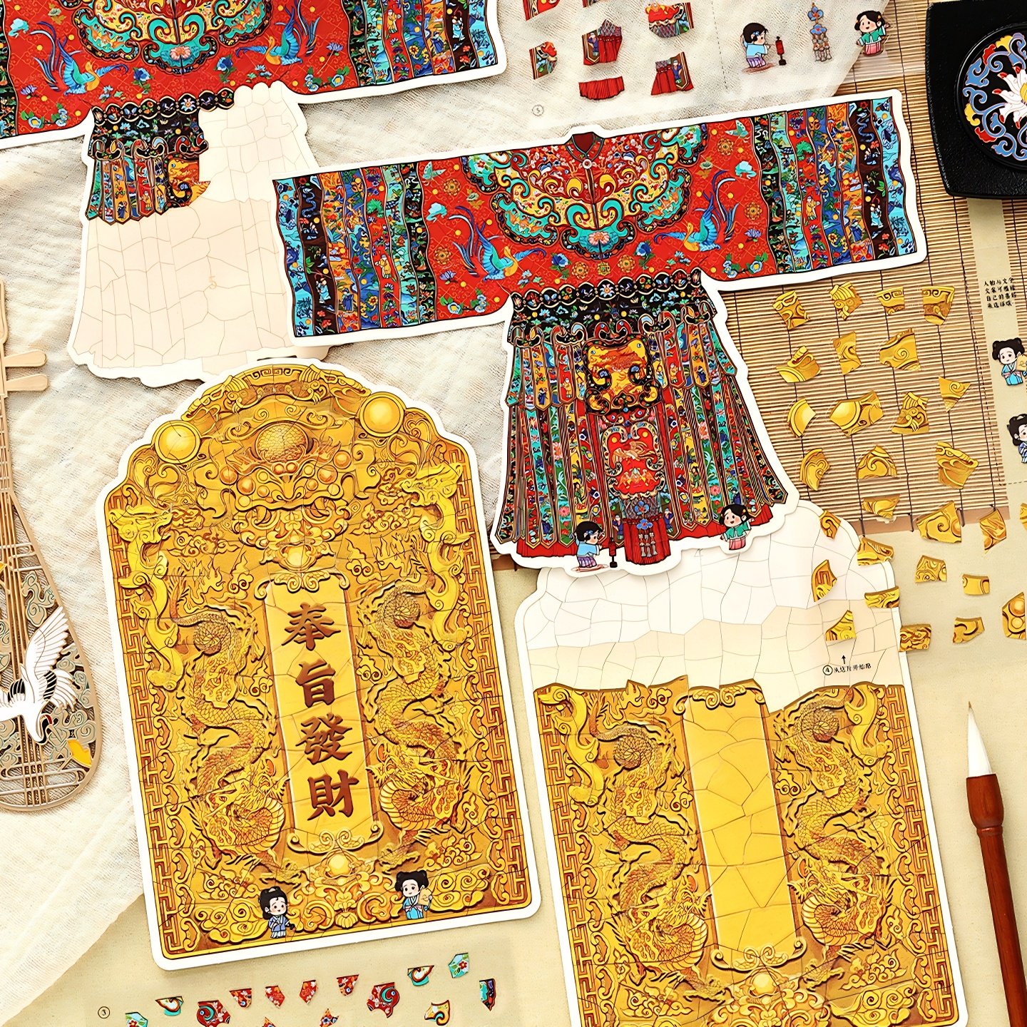 infeelme旧物修复师第四弹拼图造景贴纸古风微缩场景大号国风贴画