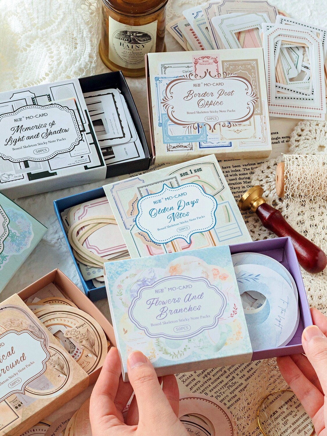 스티커 조합 세트 콜라주 환상 중공 테두리 대화 상자 미국 복고풍 핸드북 소재 스티커