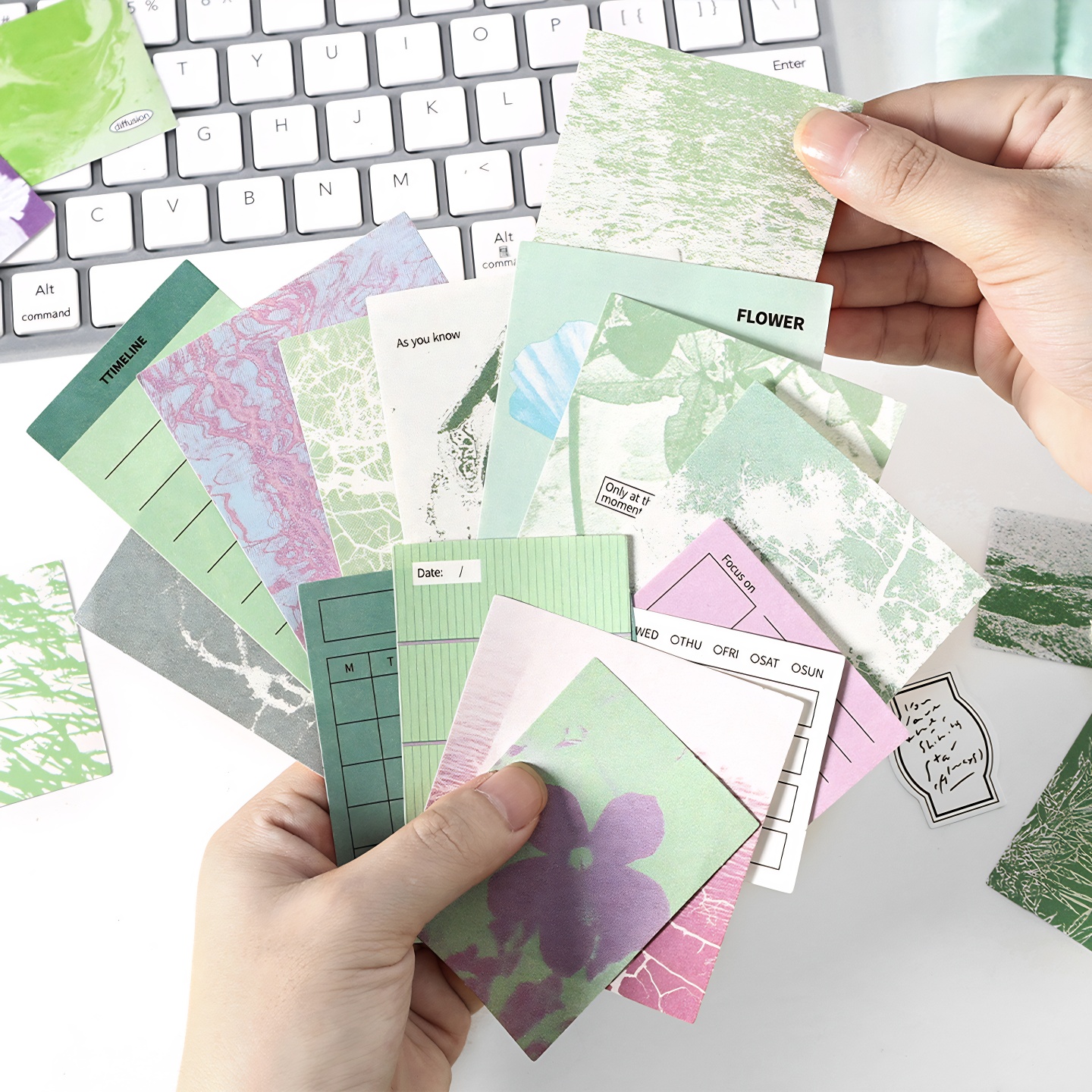papermore自然梦境手帐素材包韩系ins风贴纸便签背景纸手账素材