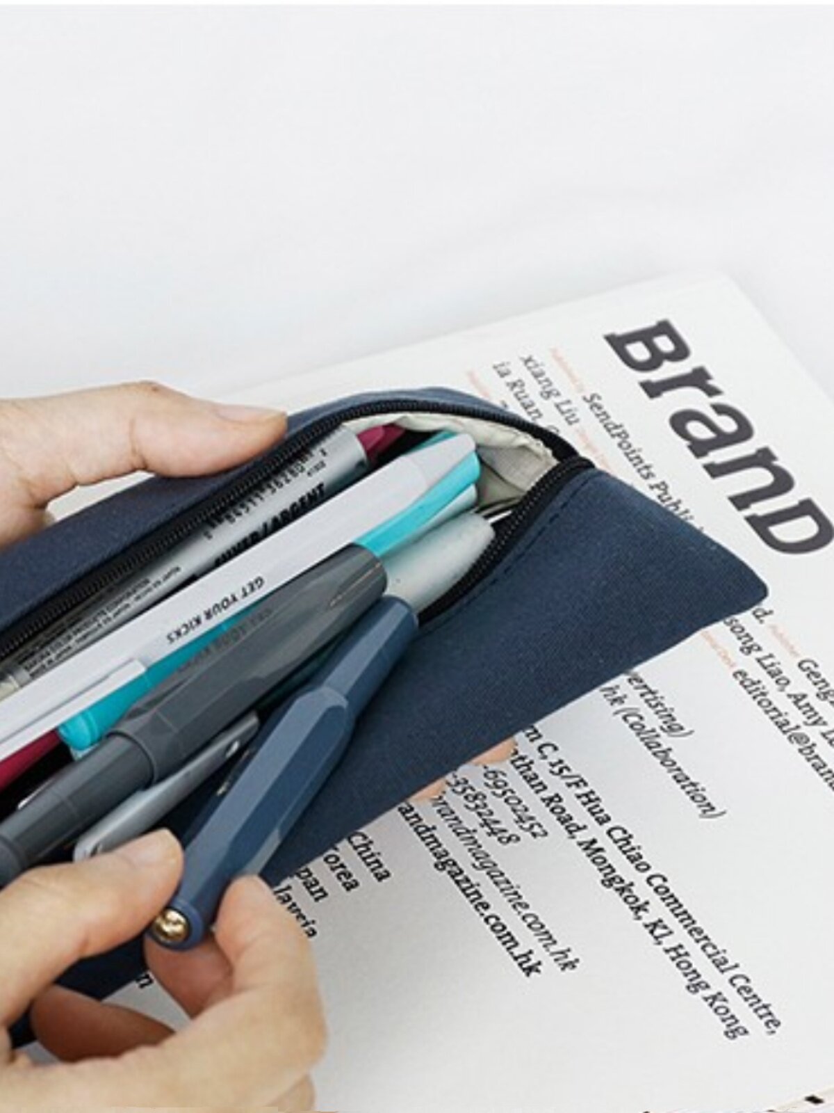 대용량 단색면 단순 학생 여성 남성 필통 기본 인터넷 연예인 필통 복고풍 문학 예술