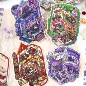 infeelme我 小屋第九弹2.5D造景贴纸可爱diy手工微缩场景贴画