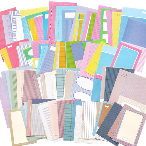 infeelme色彩记忆手帐素材包A6便签纸A7双面印刷彩色可撕手账便签