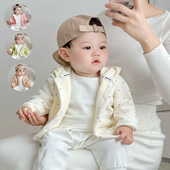 班纳之家男女宝宝秋冬衣服加绒外套婴儿衣服小开衫 外套双面绒上衣