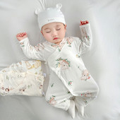 连体衣 纯棉新生儿衣服婴儿婴幼儿和尚服男女宝宝无骨长袖 四季 款