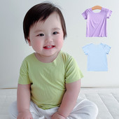 男女宝宝夏季 婴儿无骨无痕舒适薄款 莫代尔短袖 随心裁t恤儿童上衣