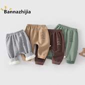 幼儿宽松洋气PP裤 宝宝大屁屁裤 子秋冬加绒一体绒无骨中厚款 婴儿裤