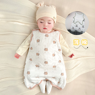 防踢被婴儿薄棉睡衣睡袋纯棉无骨春秋连体衣宝宝睡袍衣服家居服