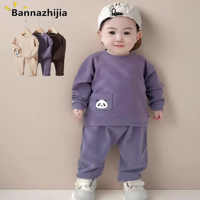 宝宝衣服春秋卫衣套装小月龄春装婴幼儿分体二件套装小童儿童春装