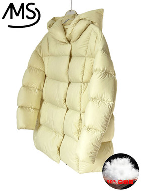 云朵面包羽绒服女2026年新款冬季泡芙连帽加厚保暖鹅绒中长款外套