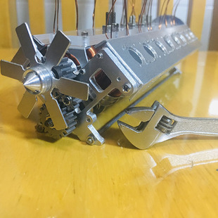 V16发动机强磁有刷活塞电机科教文创手工电磁物理启蒙DIY四品模型