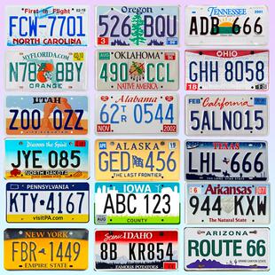 美国车牌50个州情怀旧RC1/10模型车牌空间装饰冰箱贴仿真纪念号牌