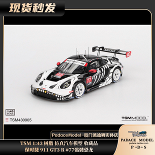 [PDS]TSM 1:43 保时捷 911 GT3 R #77 骷髅恐龙 树脂车模 收藏品