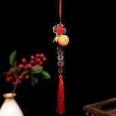 纯铜精选天然葫芦泰山出土五帝钱门对门道家风水车载吉祥五帝钱