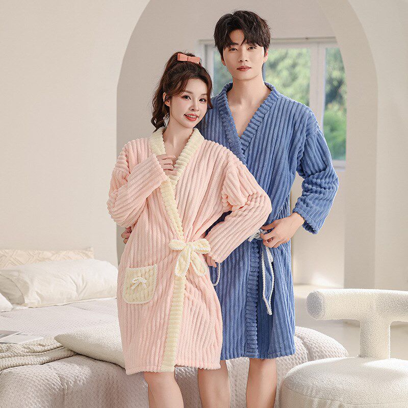 浴巾浴袍可穿式速干男士秋冬季情侣长袖可裹吸水洗完澡穿的浴衣女