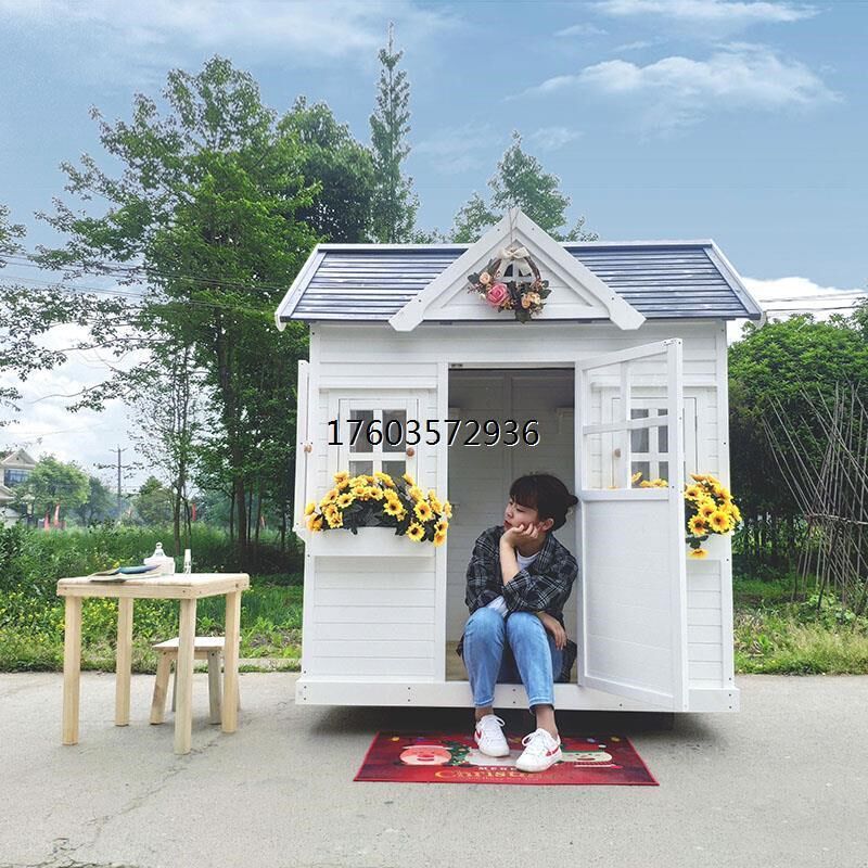 定制庭院小木屋户外儿童游戏组装树屋防腐木移动花园凉亭实木房子