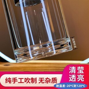 进口钢化玻璃杯加厚单层专用泡茶便携式耐高温茶杯大容量花茶水杯