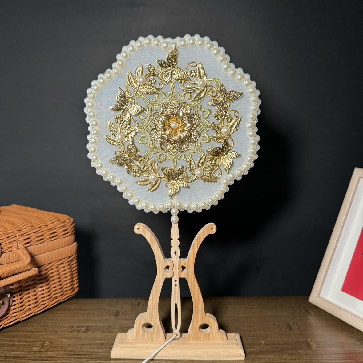 团扇新娘结婚diy材料婚扇秀禾中式手工高级喜扇扇子双面婚礼成品