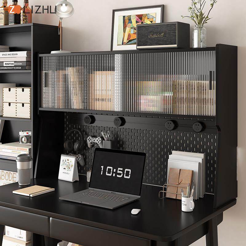 书桌置物架桌上书架一体收纳电脑学习桌面储物增高餐边柜上柜定制