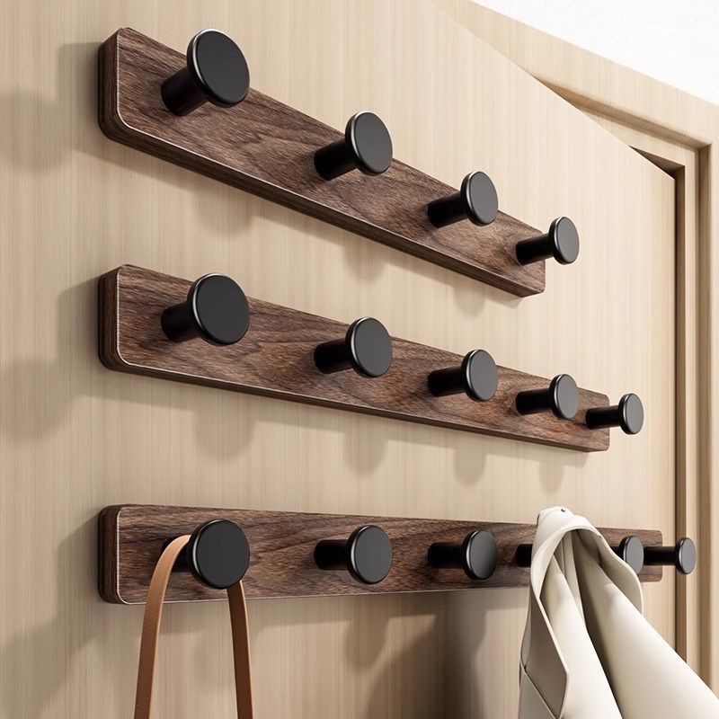 精选中古风挂钩实木衣帽架壁挂玄关圆形门后挂衣钩墙上一字排钩免,家装主材,挂钩/挂衣钩,淘宝优惠券,粉丝福利购,淘宝优惠卷