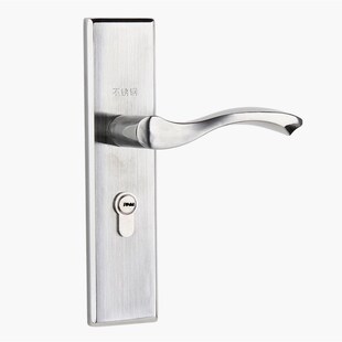 不锈钢简约单舌执手锁实木门卧室把手锁房门锁通用型老式 单舌门锁