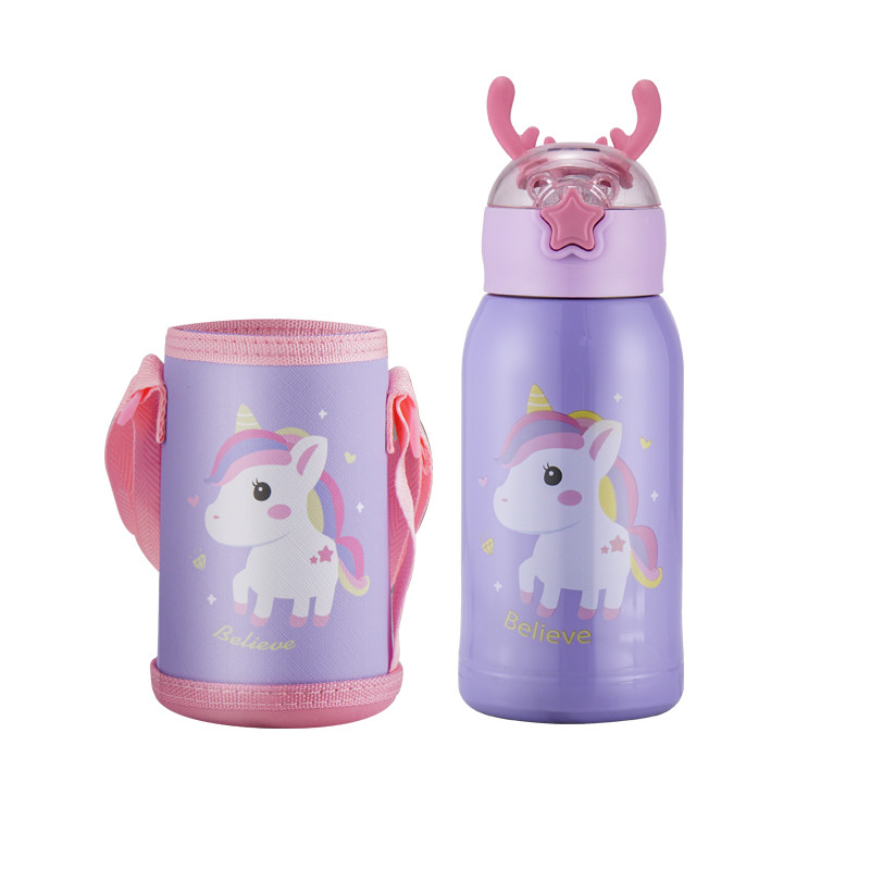 儿童保温杯带吸管不锈钢水杯学生幼儿园婴儿宝宝智能便携防摔水壶