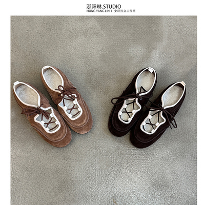 泓阳琳~黑色芭蕾风单鞋女毛毛鞋