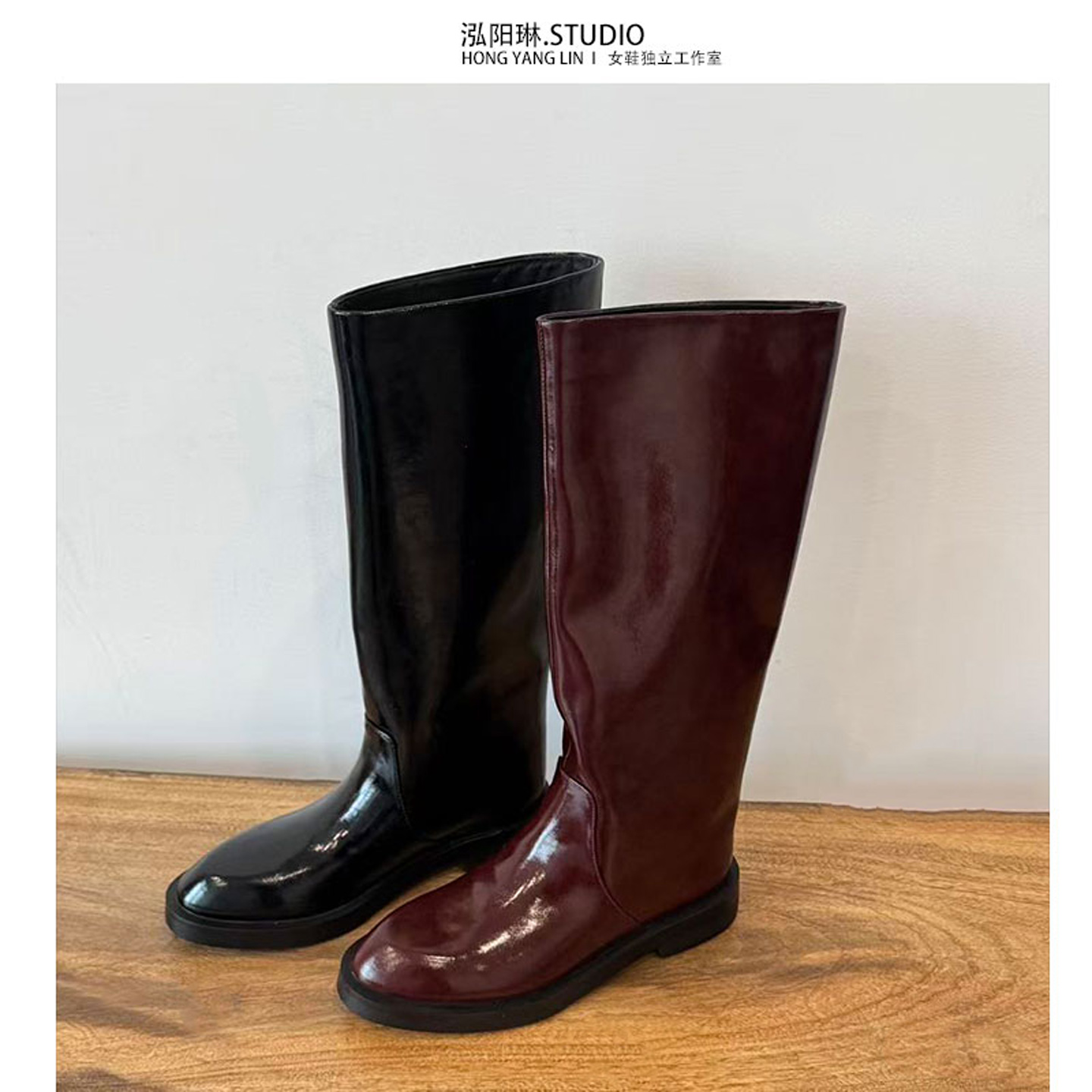 泓阳琳~棕色长筒靴长靴
