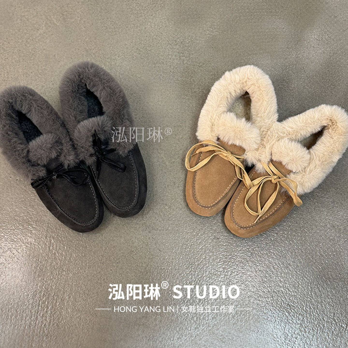 泓阳琳~冬季灰色保暖内雪地靴磨砂真皮妈妈平跟毛毛乐福鞋女,女鞋,时尚雪地靴,淘宝优惠券,粉丝福利购,淘宝优惠卷