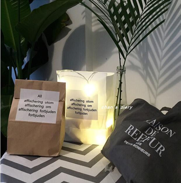 ins礼品购物纸袋小号白色