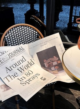 ins英文报纸杂志搭配拍照道具时尚流行简约街拍民宿咖啡店装饰