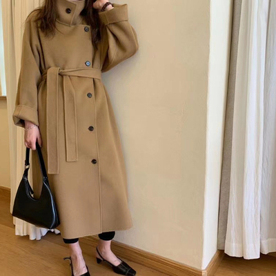 立领中长款双面羊绒mxmaje宽松