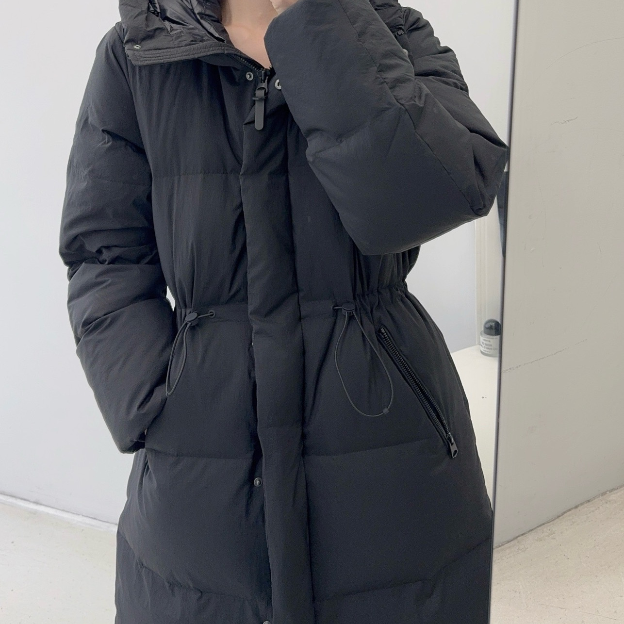 长款羽绒服女过膝保暖25年冬季新款韩系宽松抽绳收腰加厚棉服棉袄