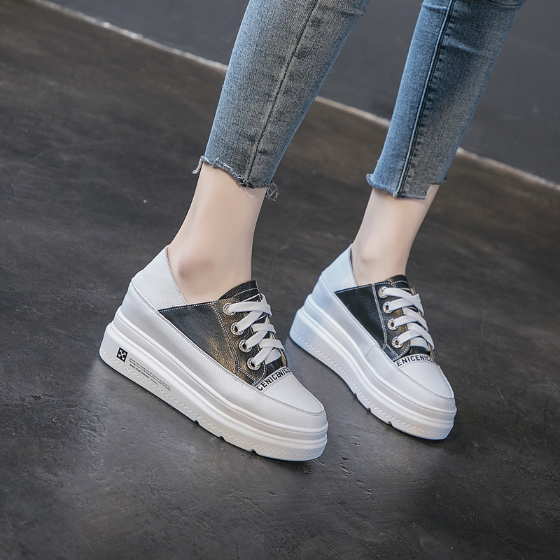 松糕秋季休闲风内增高小码女鞋