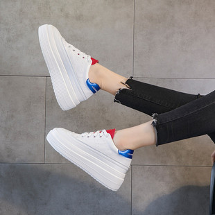 真皮厚底小白鞋 新款 女韩版 百搭内增高小码 网红松糕鞋 女鞋 2018秋季