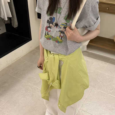 HYGGE-超好看的图案tee韩系简约可爱卡通印花短袖T恤T68137