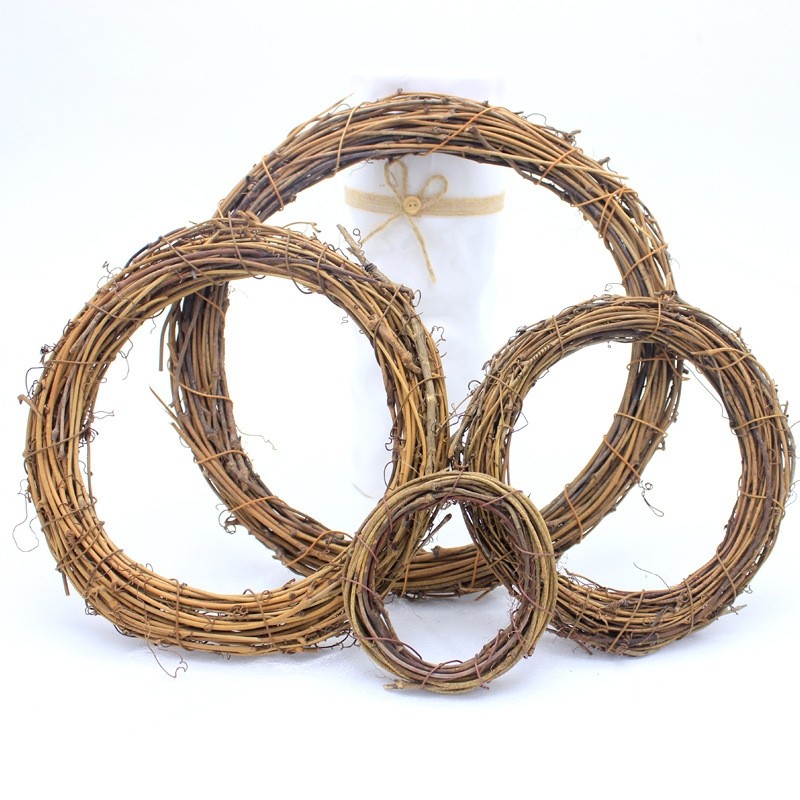 圣诞藤环DIY天然原色裸圈藤圈婚庆橱窗车门挂花环装饰品圣诞滕环