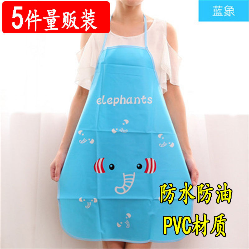 韩版防水围裙防油pvc厨房罩衣围裙