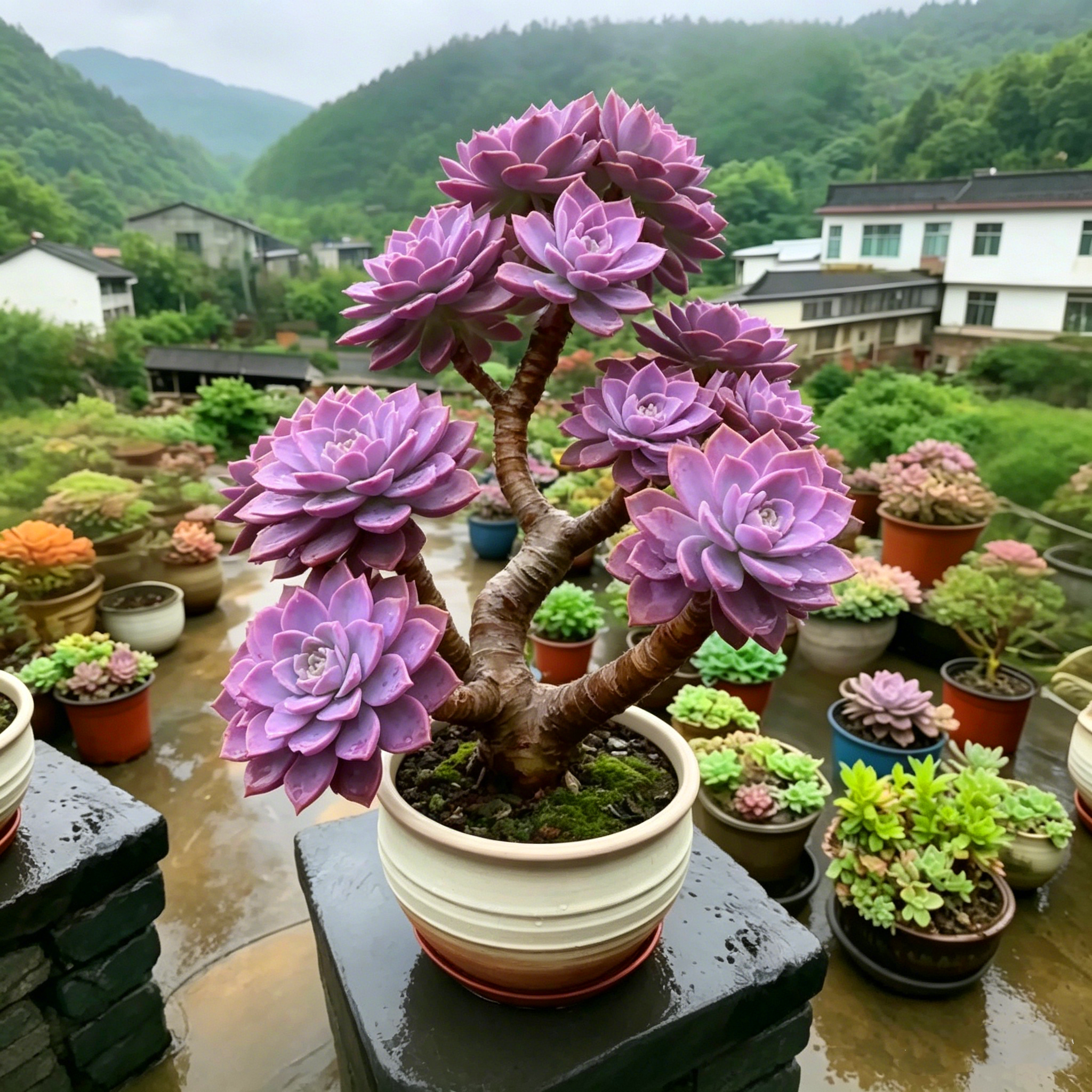 多肉植物 紫乐老桩带盆土栽好新手四季好养室外庭院楼顶花卉盆栽