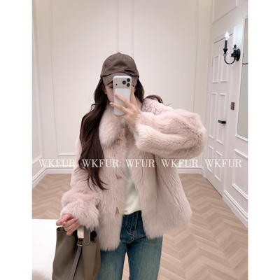 【WK】“伦敦雪季”进口托卡直毛羊皮毛一体皮草外套 K27201